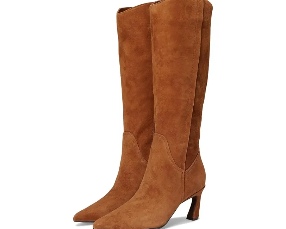 Naturalizer Emily Narrow Calf Knee High Boots Dark Chestnut Brown Suede New