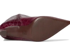 Naturalizer Emily Narrow Calf Knee High Boots Cranberry Red Croco Leather Clearance