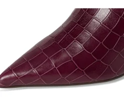 Naturalizer Emily Wide Calf Knee High Boots Cranberry Red Croco Leather