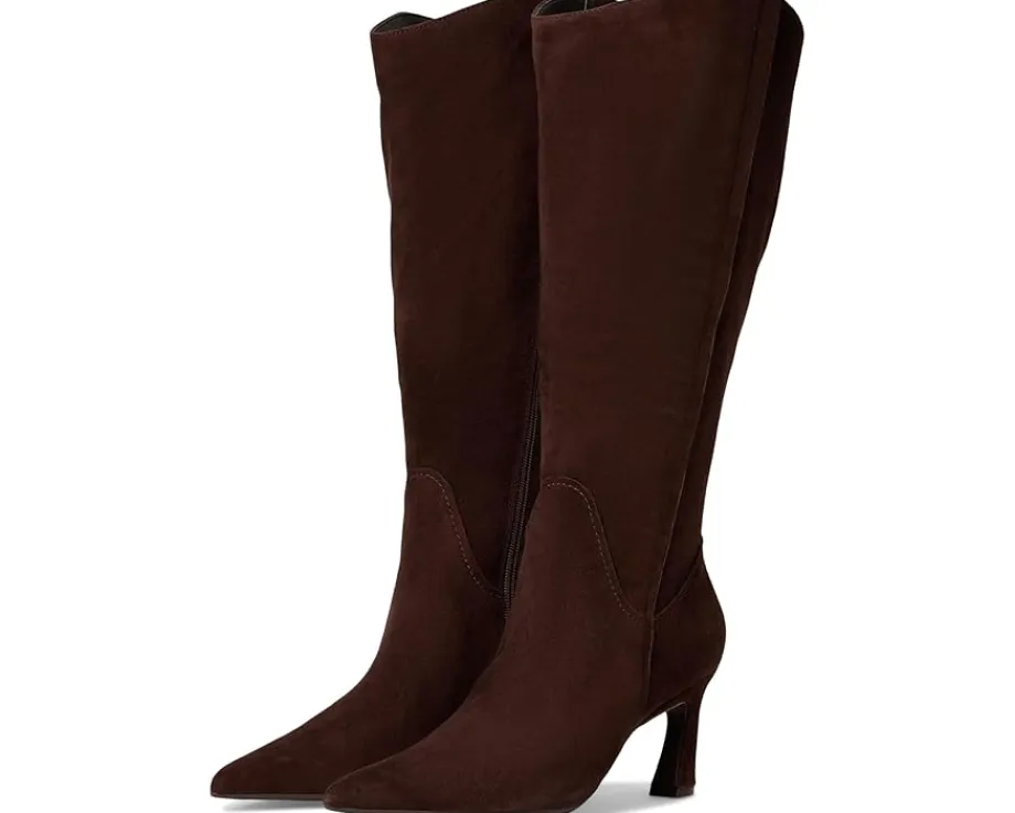Naturalizer Emily Wide Calf Knee High Boots Chocolate Bar Brown Leather Hot