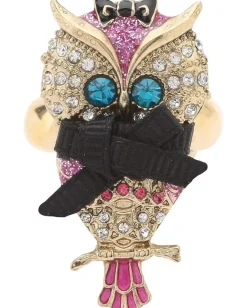 Women Betsey Johnson Enchanted Forest Owl Stretch Ring