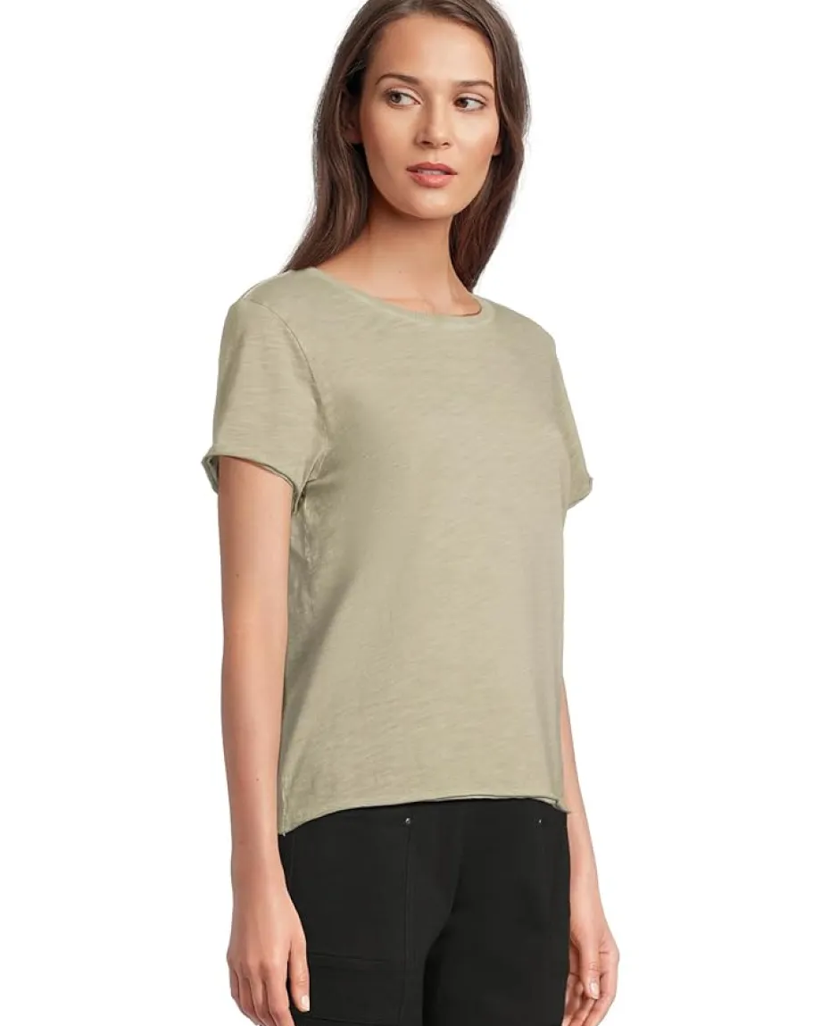 Women Elliott Lauren Enzyme Wash Jersey - Short Sleeve Crew Neck Tee