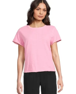Women Elliott Lauren Enzyme Wash Jersey - Short Sleeve Crew Neck Tee