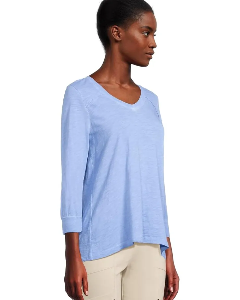Women Elliott Lauren Enzyme Wash Jersey - V neck -3/4 Sleeve Tee