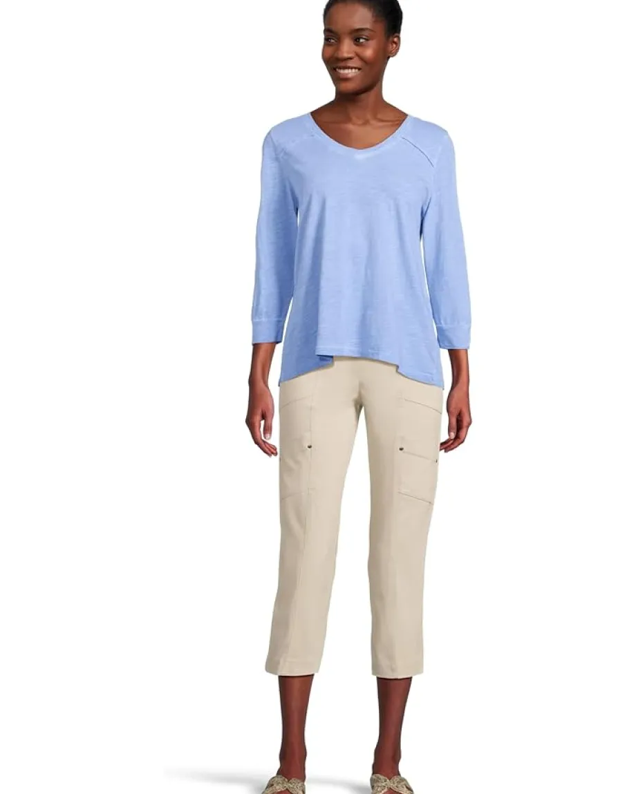 Women Elliott Lauren Enzyme Wash Jersey - V neck -3/4 Sleeve Tee