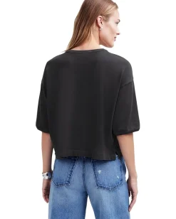 Madewell Esther Side Slit Tee Black Coal Outlet