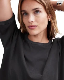 Madewell Esther Side Slit Tee Black Coal Outlet