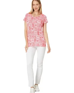 Women Lilly Pulitzer Etta Scoop-Neck Top