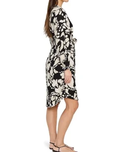 NIC+ZOE Evening Petal Blouse Dress Black Multi New