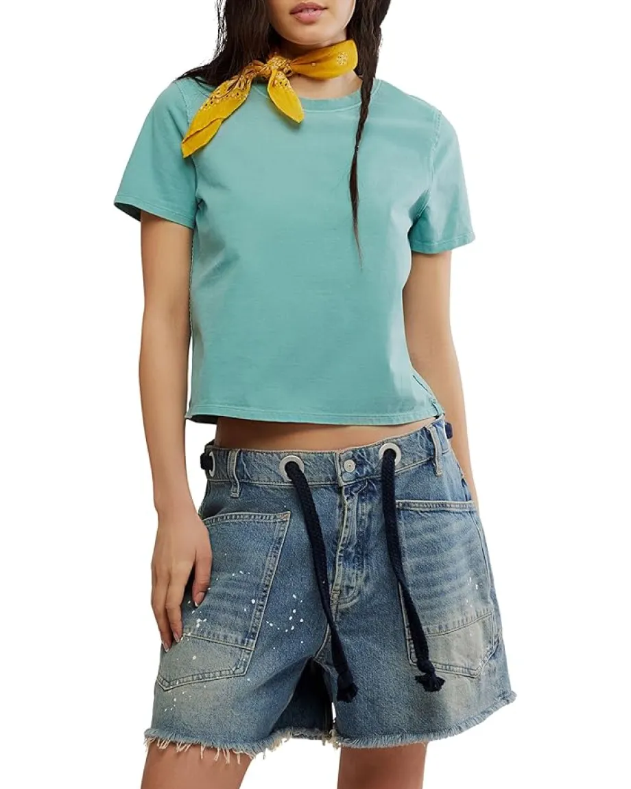 Free People Everyday Tee Mineral Blue Best