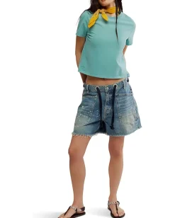 Free People Everyday Tee Mineral Blue Best