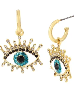 Kurt Geiger London Evil Eye Huggies Teal Hot