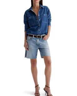 Women AG Jeans Ex-boyfriend Mid Rise Slouchy Shorts