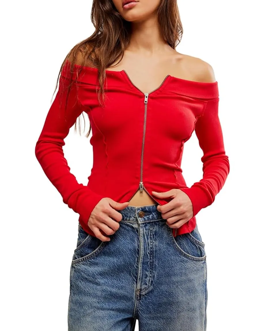 Free People Eye Candy Tee Rusted Red Outlet