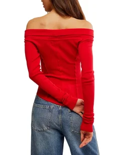 Free People Eye Candy Tee Rusted Red Outlet