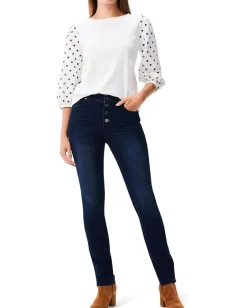 NIC+ZOE Eyelet Breeze Top White Multi Outlet