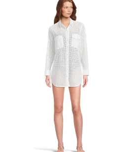 Women Tommy Bahama Eyelet Cove Boyfriend Shirt