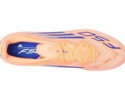 adidas F50 League Firm Ground Soccer Cleats Beam Orange/Lucid Blue/White New