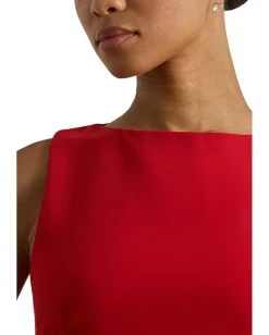 Women Lauren Ralph Lauren Faille Sleeveless Sheath Dress