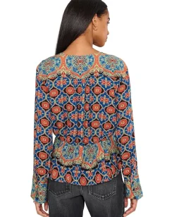 Free People Falling For You Top Blue Combo Hot