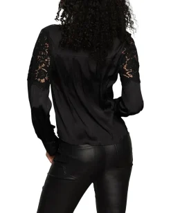 Sanctuary Falling Forward Blouse Black Clearance