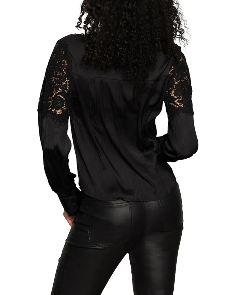 Sanctuary Falling Forward Blouse Black Clearance