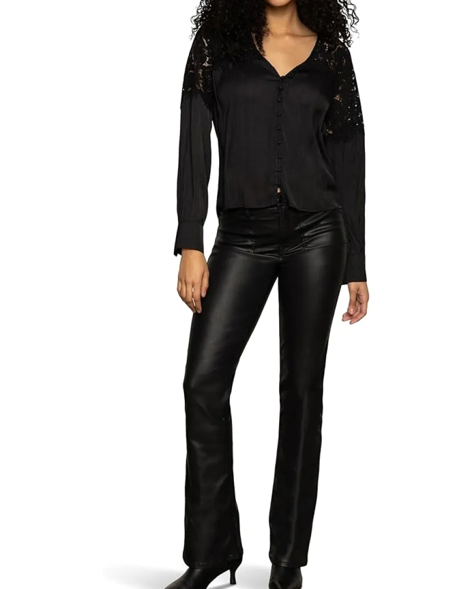 Sanctuary Falling Forward Blouse Black Clearance