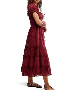 Free People Falling Sun Midi Dress Syrah Outlet