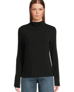 Michael Stars Farrah Mock Neck Top Black Best