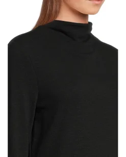 Michael Stars Farrah Mock Neck Top Black Best