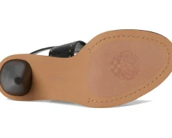 Vince Camuto Faunie Studded Cone Heel Sandals Black Clearance