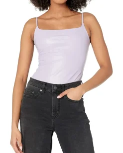 Commando Faux Leather Spaghetti Strap Bodysuit BDS309 Lavender New