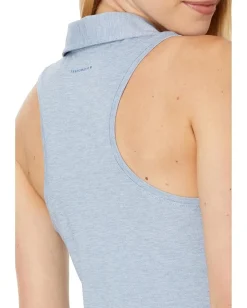 TravisMathew Featherweight Active Sleeveless Polo Heather Moonlight Blue Hot