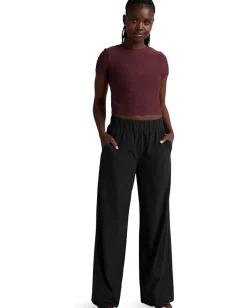 Beyond Yoga Featherweight Cropped Tee Midnight Burgundy Heather Online