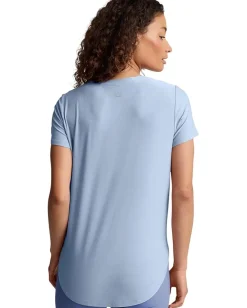 Beyond Yoga Featherweight On The Down Low Tee Blue Zen Heather Sale