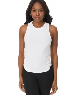 Beyond Yoga Featherweight Your Fit Shirred Tank Cloud White