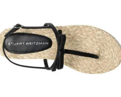 Stuart Weitzman Felicity Espadrille Sandal Black/Natural Hot