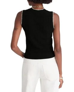 Madewell Femme Peplum Emi Sleevless Stitch Top Black Ivory Comobo Discount