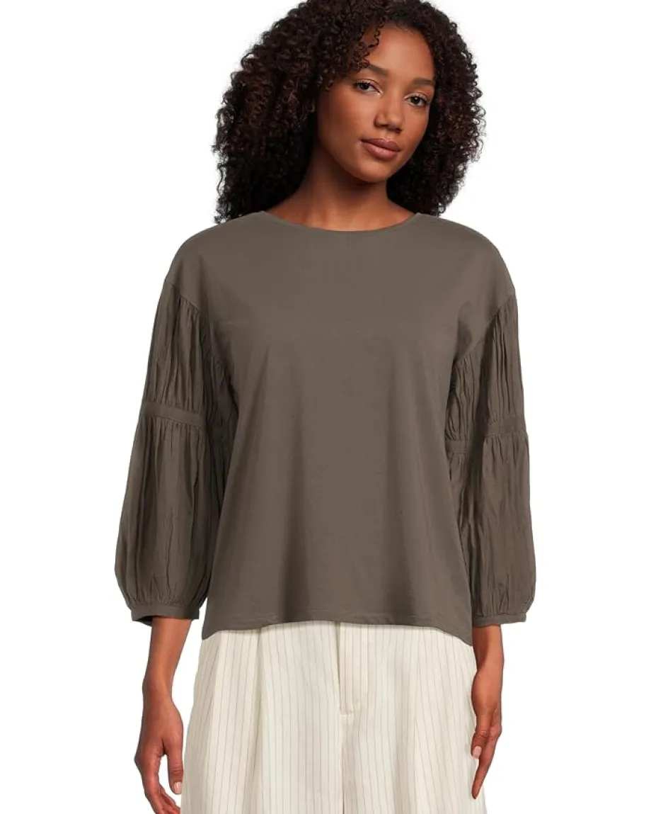 Women Madewell Femme Woven Mixy Long Sleeve