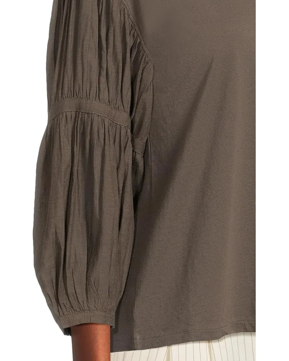 Women Madewell Femme Woven Mixy Long Sleeve