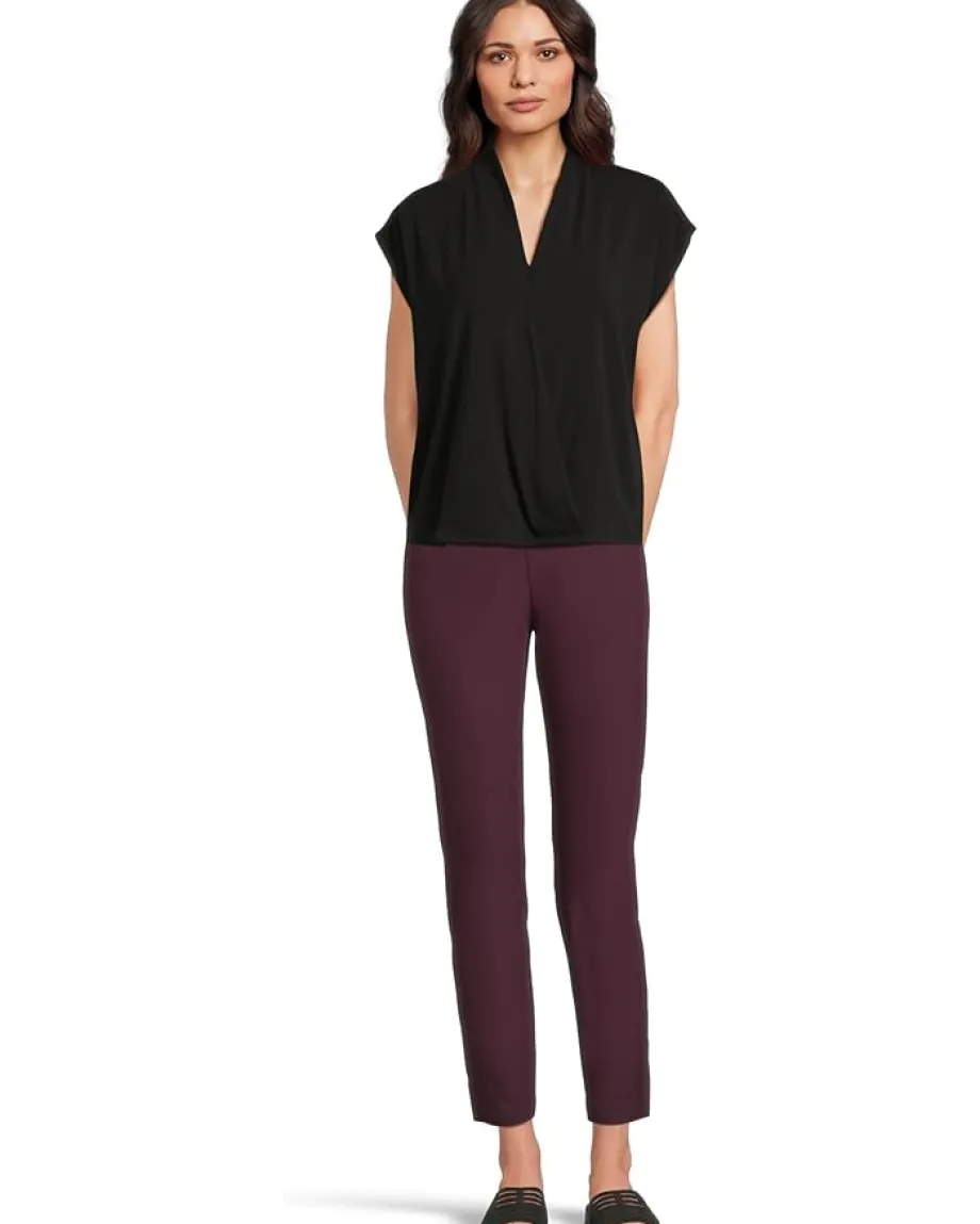 Women Eileen Fisher Fine Stretch Jersey Knit High Collar Top