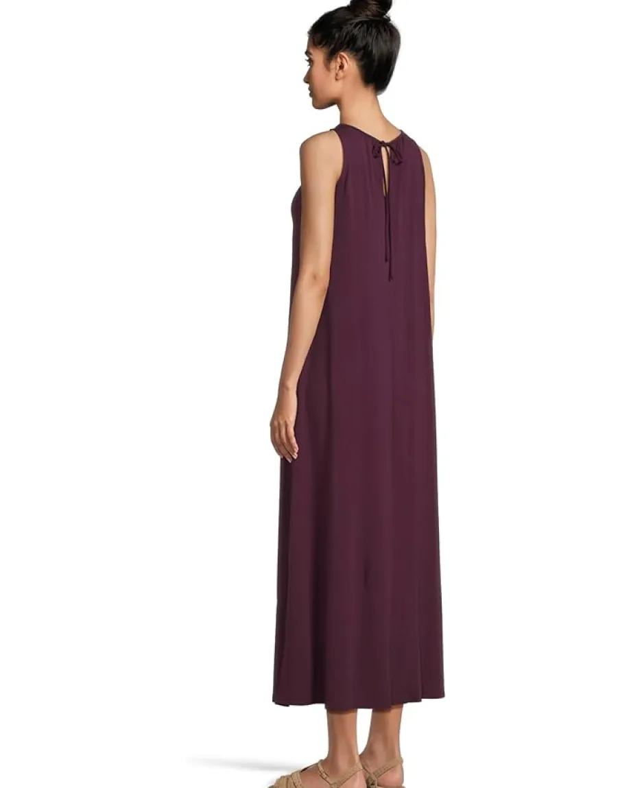 Women Eileen Fisher Fine Stretch Jersey Knit Maxi Dress