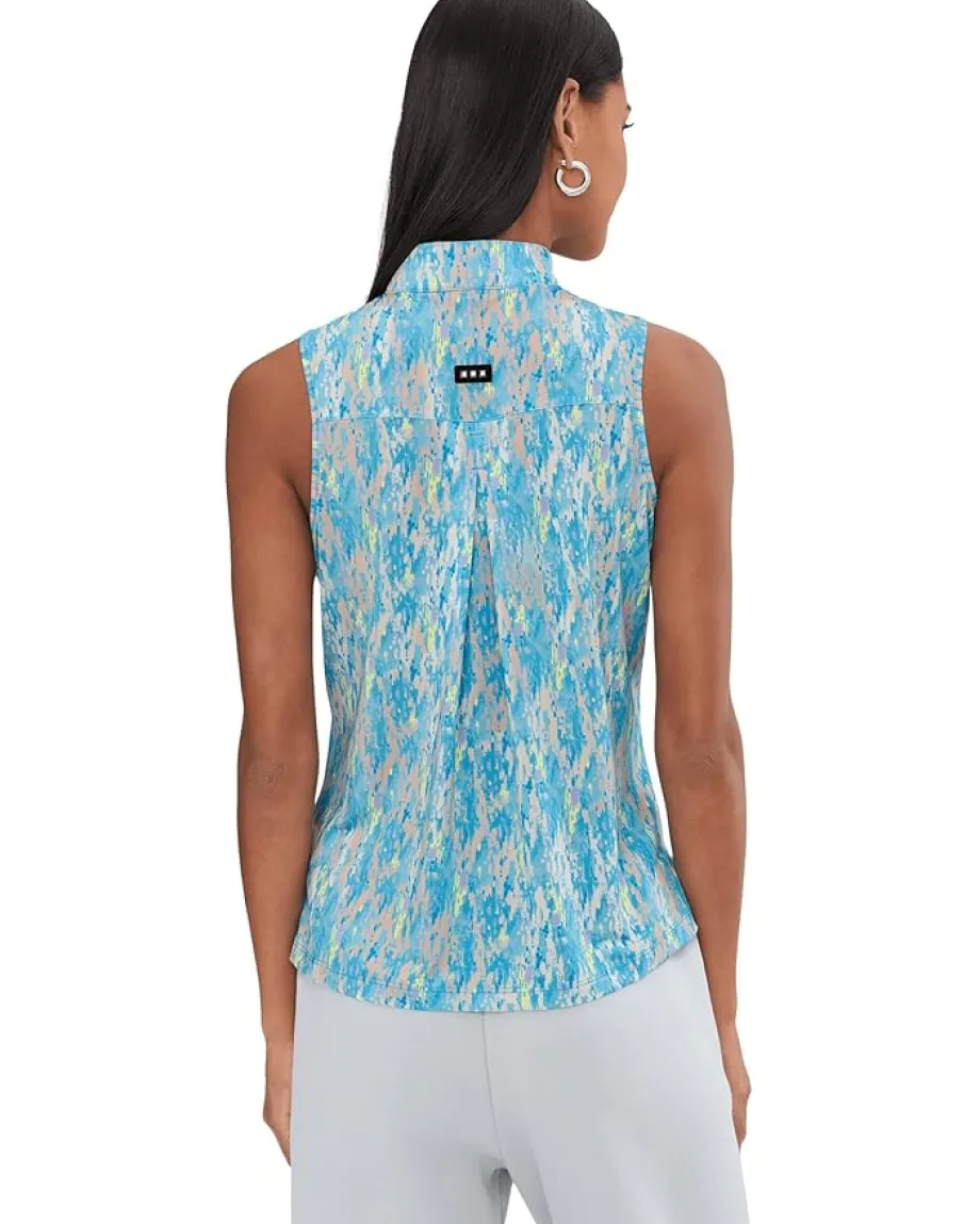 Women Jamie Sadock Fingerpaint Print Sleeveless Polo