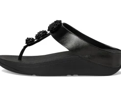 FitFlop Fino Beadie-Button Metallic Toe-Post Sandals Metallic Black Online