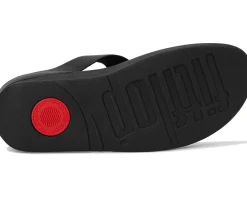 Women FitFlop Fino Resin-Hoop Leather Toe-Post Sandals