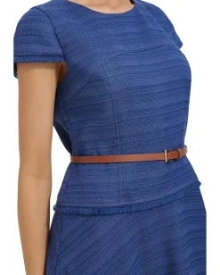 Tommy Hilfiger Fit and Flare Dress Gulf Blue New