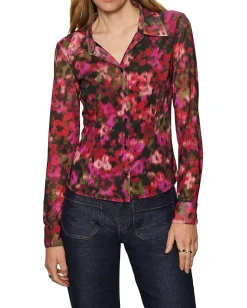 Women Sanctuary Fitted Mesh Button Down