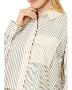 Madewell Flap-Pocket Crop Button-Up Shirt in Poplin Distant Surplus Clearance