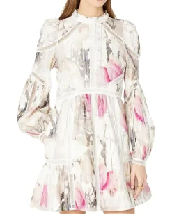 Women Ted Baker Fleurz Linen Mini Dress