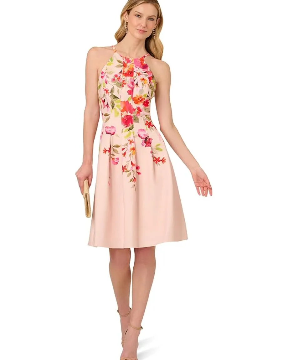 Women Adrianna Papell Floral Border Short Dress